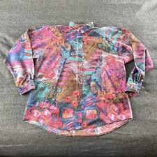 Vintage Rocky Mountain Western Top Womens Large Button Up Cowgirl Shirt USA Made