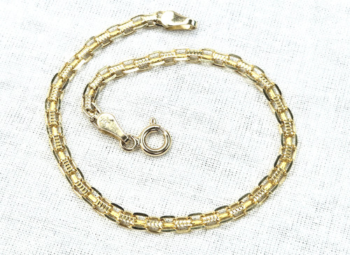 Vintage 14K Yellow Gold 7" Bismark Chain Bracelet – 3.46g Solid Estate Piece