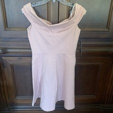 New Lulus Season Of Fun Blush Pink Off The Shoulder Skater Dress Size M 