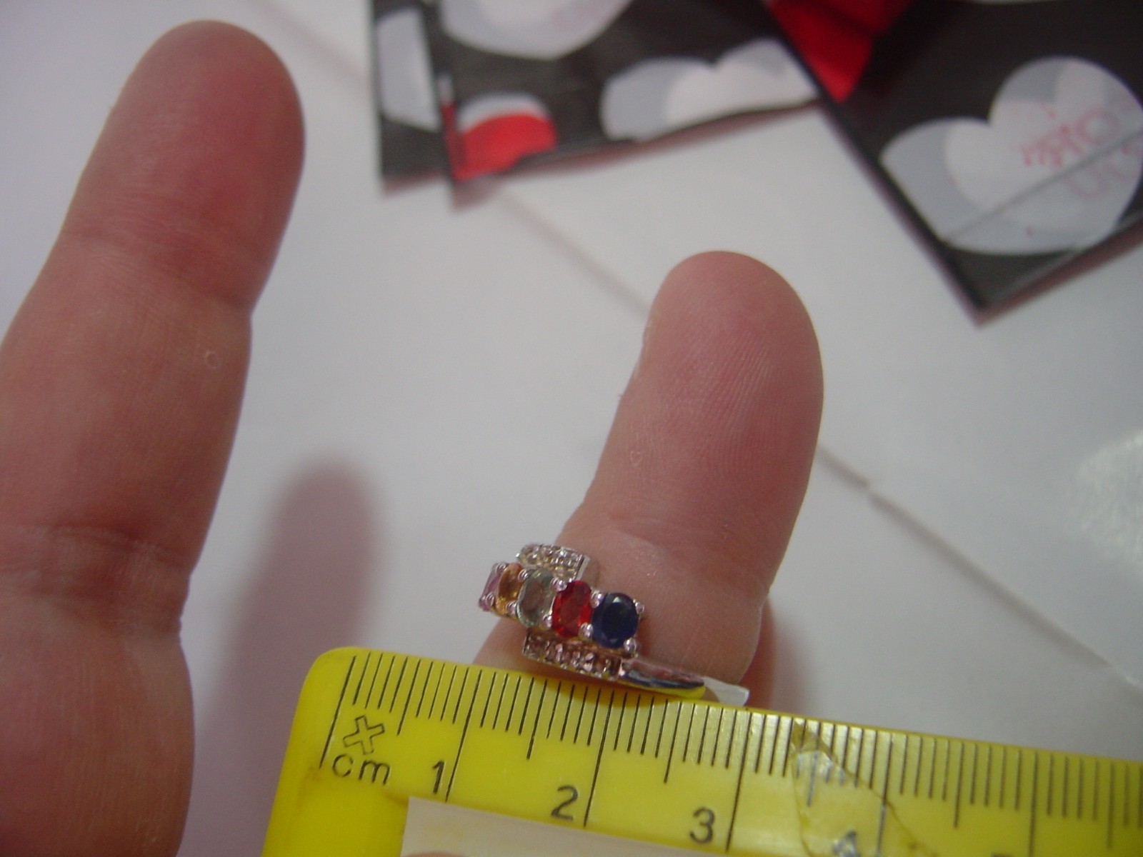 SOLID SILVER RING-SUPERB GENUINE MIX OF SAPPHIRES… - image 7