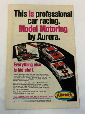 1969 Aurora Model Motoring slot cars ad ~ TABLE TOP RACING SET