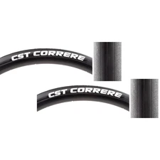 Pack of 2 Cst Premium Correre 700x23 Wire TPI 130 Black/Bsk Reflective Road