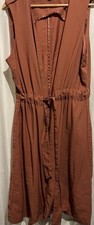 Primark Womens Rust Terracotta Sleeveless Duster Coat
