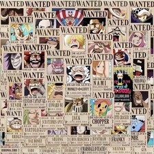 One Piece Wanted Poster Stickers - 50pcs - An...