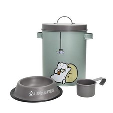 Set Pappa Micio Gatto BRANDANI Barattolo 3 Litri Croccantini Ciotola e Misurino