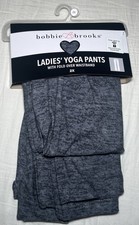NEW Bobbie Brooks Ladies Yoga Pants Leggings Gray Plus Size 2X Fold Over Waist