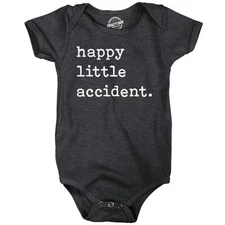 Happy Little Accident Baby Bodysuit Funny Sarcastic Graphic Novelty Jumper for