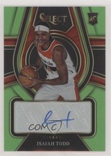 2021 Panini Select Rookie Signatures Neon Green Prizm 96/99 Isaiah Todd Auto i5f