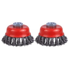 Wire Cup Brush for 4 1/2 Angle Grinder, 2 Pack 3 Inch Wire Brush for Grinders, 5