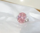 Vintage Sterling Silver 925 Large Simulated Pink Sapphire Ring Size 6