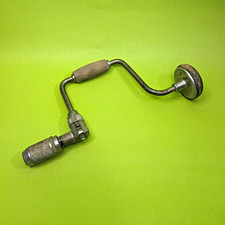 Stanley Handyman Vintage Hand Brace Manual Drill w/ Wooden Handle Made in USA