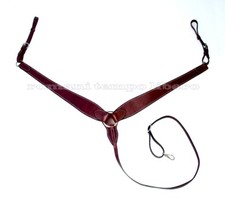 Shaped Smooth Leather Western Bib - Western Horse Breastcollar Leather
