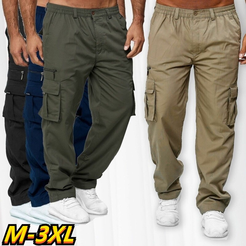 Flywake Cargo Pants for Men Men's Cargo Trousers Work Wear Combat Safety  Cargo 6 Pocket Full Pants