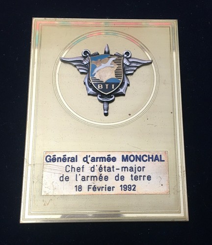 Plakette geschenkt General MONCHAL. 1992. Generalstabschef (L169) - Bild 2 von 6