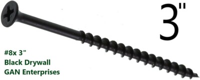 Phillips Bugle Head #8x3 Coarse Thread Black / Gray Drywall Screw (2000) 