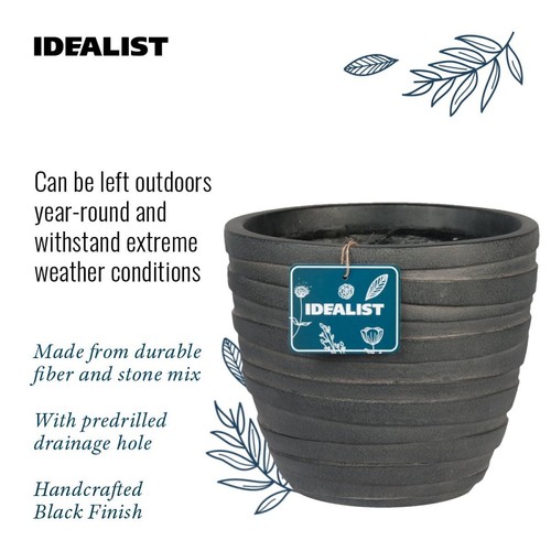 Runde Gartenpflanzgefäße IDEALIST Betonreihe Ei Outdoor Töpfe mit Ablaufloch - Bild 18 von 24