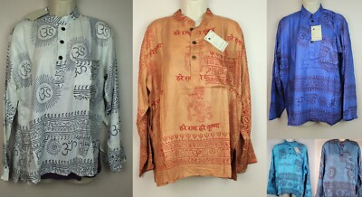 S-5XL Hare Rama Ram Om Hindu Yoga Krishna T Shirt Kurta Top Hippie Meditation S5