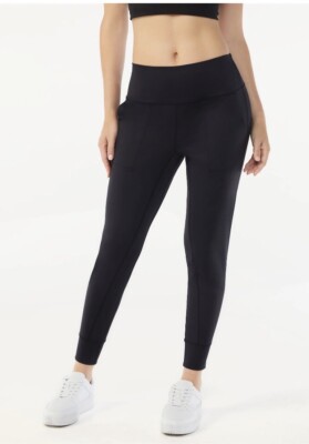 SOFIA VERGARA Womens Cropped Joggers Size S 4-6 Black Nylon Spandex Pockets New