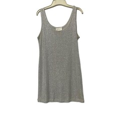 Vintage Victorias Secret Silver Metallic Slip Dress Size Large Whimsigoth Fairy