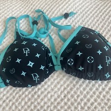 NIP Dixxon Premium Swimwear Black Tiffany Bougie Bikini Top Size M