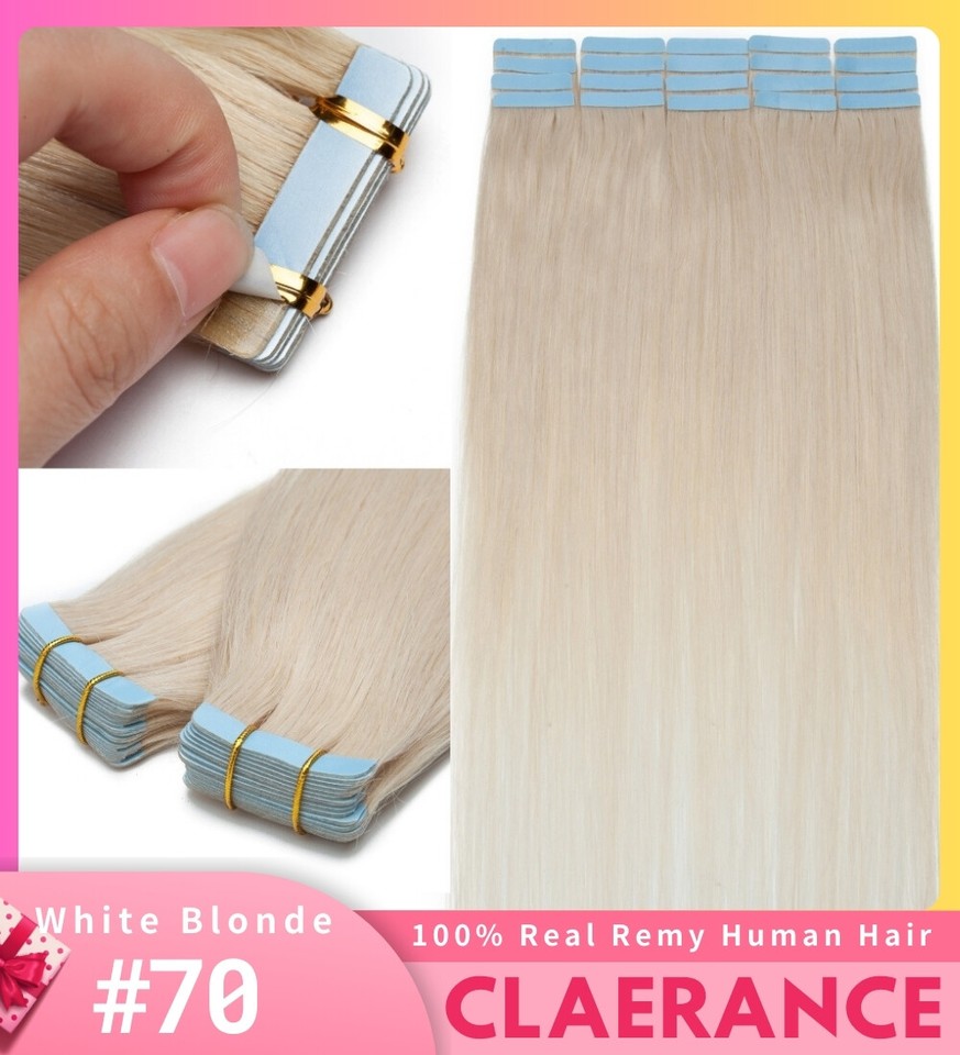 60PCS-150G Remy Human Hair Tape In Extensions 100% Real Thick Ombre ...