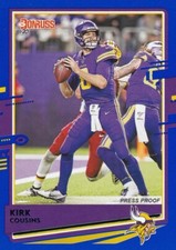 2020 DONRUSS BLUE VARIATIONS KIRK COUSINS MINNESOTA VIKINGS PRESS PROOF B4239