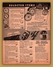 1954 AD SPORTS COMPASS LEUPOLD TAYLOR AIRGUIDE MARBLE AUTO COMPASS HULL