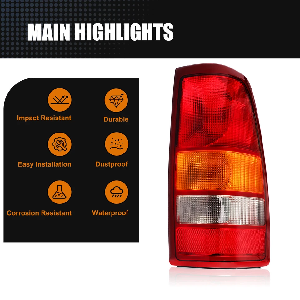 Tail Lights Pair Rear Set For 1999-03 Chevrolet Silverado 1500 2500 GMC Sierra - Image 4 of 4