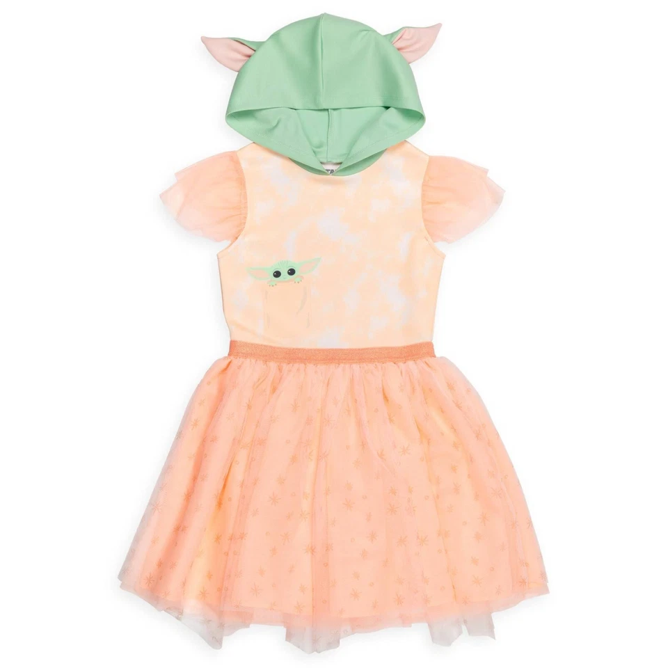 STAR WARS Girls Hoodie Costume Dress Mandalorian (Size: Child 7-8) Yoda Grogu - Image 3 of 4