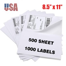 50-1000X Premium 8.5"x 5.5" Half Sheet Self Adhesive Shipping Labels 2 Per Sheet