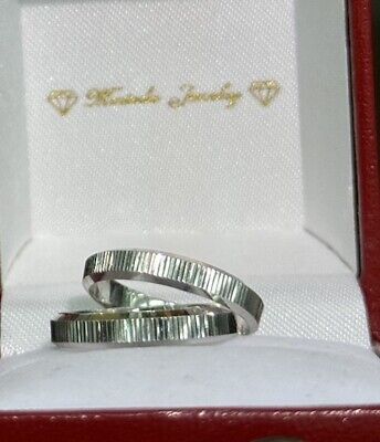18k Solid White Gold Unisex Shiny Band Ring Size 8, 2.88 18k Solid White Gold Unisex Shiny Band Ring Size 8, 2.88