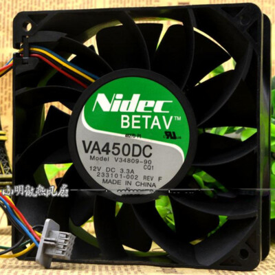 Ventola Nidec VA450DC 12V 3.3A 12cm Per Server/CPU - Mai Usata (piccoli Graffi)