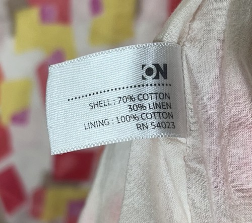 Old Navy Linen Cotton Sun Dress Womens Size XL Abstract Print Ruffle Neckline - Picture 4 of 6