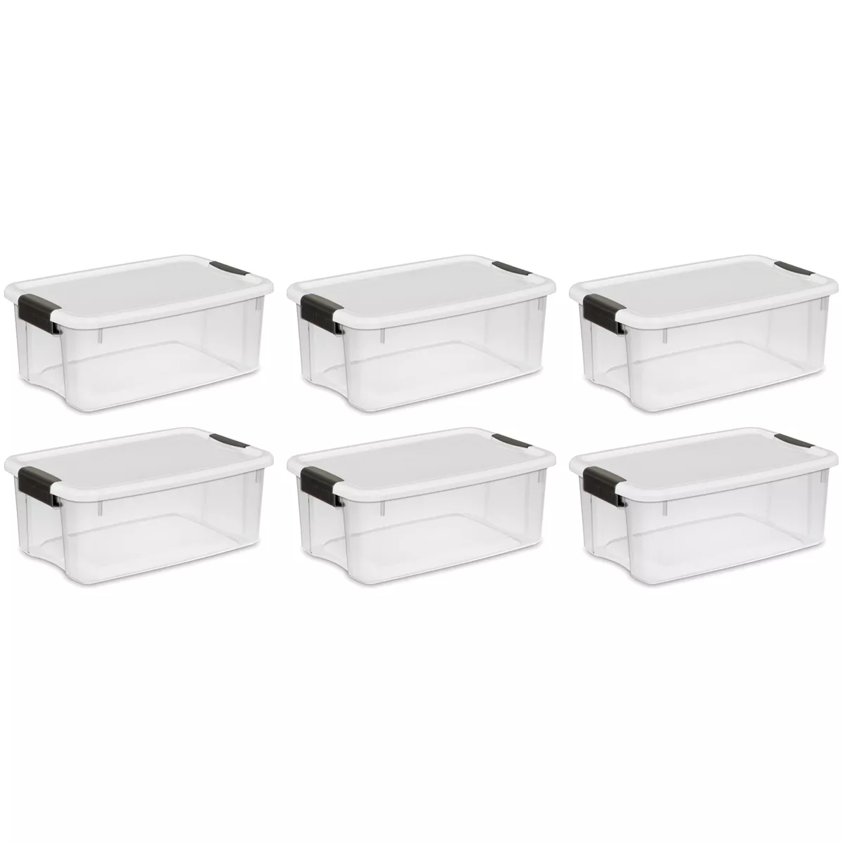 Sterilite 18 Quart Clear Plastic Stackable Storage Bin w/ Latch