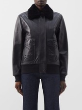 Nwt Chloe Floral Cut-out Shearling Leather Bomber Jacket Us10/uk12/eu42 £3325