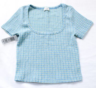 Wilfred Women's Square Neck Yacht T-Shirt AN3 Hayward Bleu Size XS NWT
