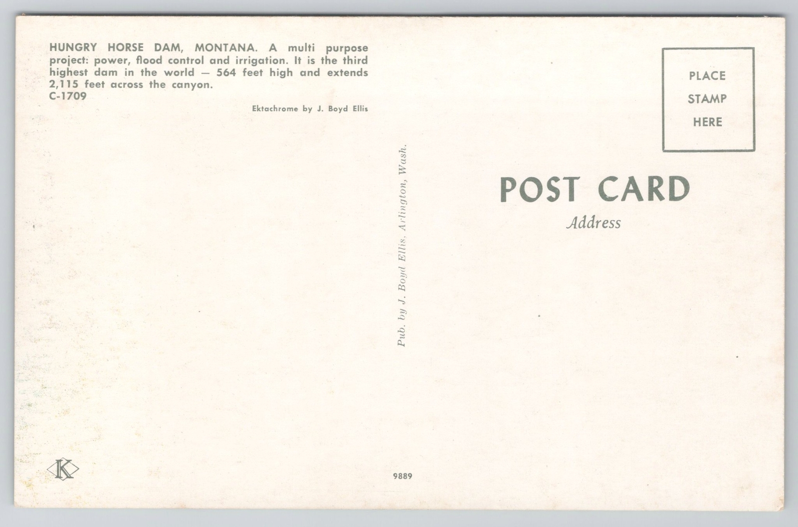 Postcard Hungry Horse Dam Montana eBay