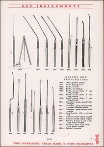 EAR INSTRUMENTS  MEDICAL SURGICAL  VINTAGE CATALOG  PAGE 