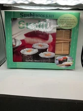 Sushi Book and Kit - Bamboo Rolling Mat Full Color Book & Pair Of Chopsticks