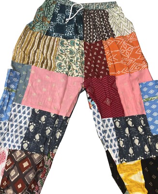 Funky Hippie Handmade Unisex Pants, Patchwork Multi Color