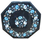 18" Marble Corner Table Top Inlay Work Handmade Craft Home Decor