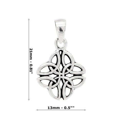 Celtic Knot Dara Sterling Silver 925 Pendant - Picture 5 of 6