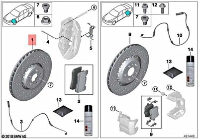 Genuine BMW M3 G80 BRAKE DISC VENTILATED PERFORATED RIGHT 400X38 