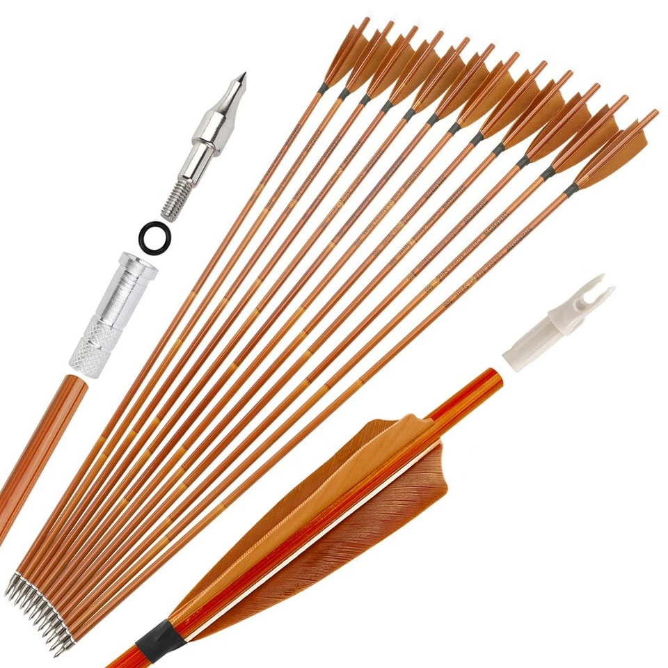 58" Traditional Triangle Bow Recurvebow 15-50lbs Archery Handmade Shoot Hunting - Image 4 of 4