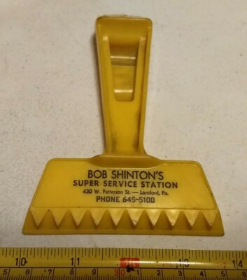 Vintage Bob Shinton's Super Service Station Lansford PA Car Window Scraper