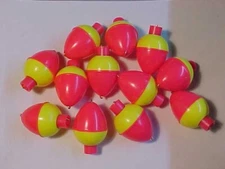 12 NEW 1 " inch PEAR shape pink YELLOW Snap-On Fishing BOBBERS FLOATS ice spring