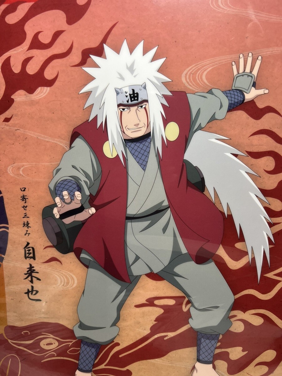 Anime Naruto Shippuden Jiraiya clear poster Ichibankuji A3 BANDAI