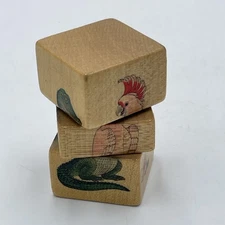 Vintage Sevi Krogufant Toy Wood Animal Puzzle 4 Animals Stack Made In Italy