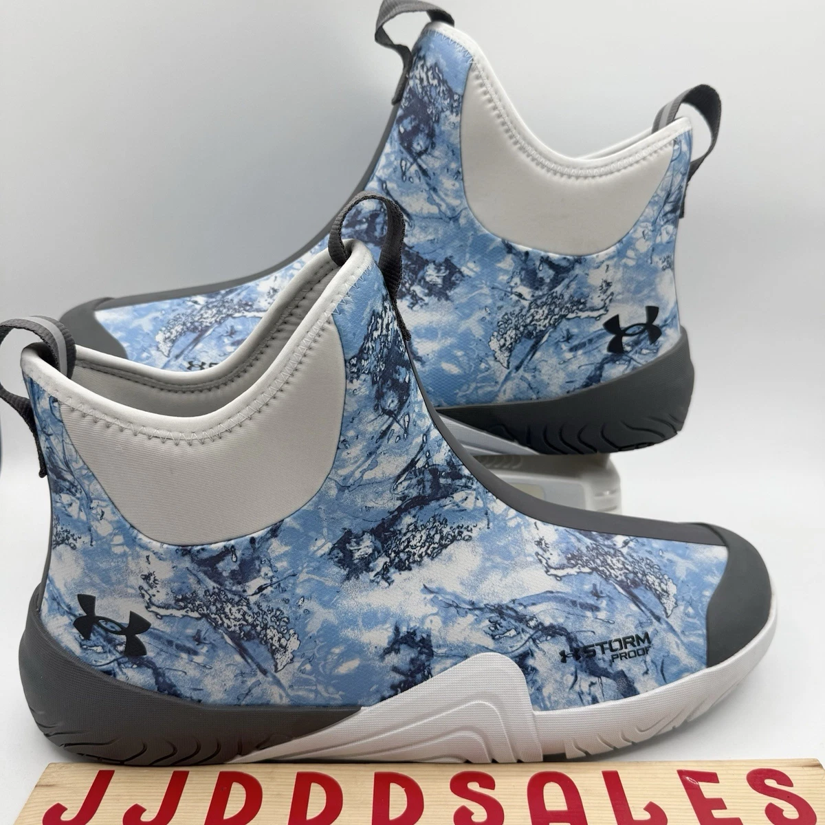 Under Armour Mens 9 Deck Boots Blue Camo Shoreman Waterproof‎ Fishing Ankle NEW Under Armour 3028673 UA Shoreman Water Proof | Mercari main image 3