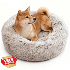 Washable Dog Cat Bed Calming Round Mat Small Medium Large Pet House